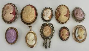 lot 171 image: Cameo Lot of 10 Vintage