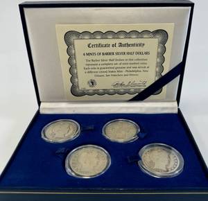 lot 183 image: Barber Half Dollar Lot of 4 1898 1902-O 1909-S 1912-D