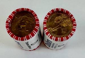 lot 184 image: Thomas Jefferson Dollar Coin Rolls Lot of 2 P & D
