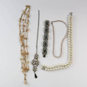 lot 150 image: Costume Jewelry Cuff & Necklace Lot of 5