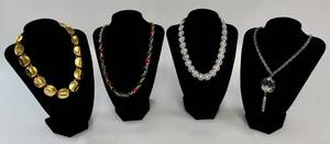 lot 215 image: Costume Jewelry Necklaces Lot of 4 Vintage & Modern