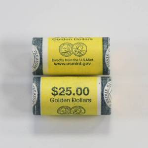 lot 198 image: U.S Mint Sacagawea Golden Dollar Rolls Lot of 2 - $50 Face Value