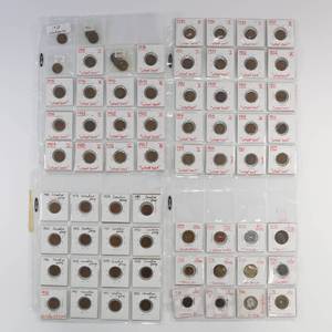 lot 195 image: Large 2x2 Coin Lot - Wheat Pennies, Foreign Coins, Canadian
