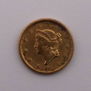 lot 285 image: 1851 US $1 Gold Coin - Type 1