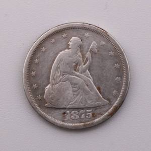 lot 281 image: 1875 US 20 Cent Coin