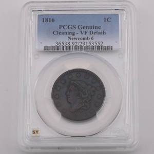 lot 266 image: 1816 Newcomb 6 Coin