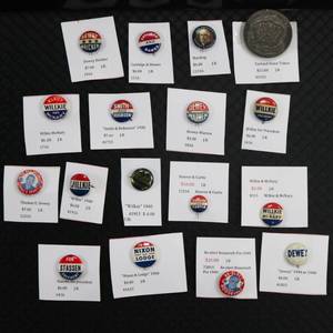 lot 264 image: Vintage Presidential Election Pin Lot