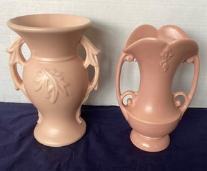 lot 30 image: Pair of Pink Pottery Vases #2