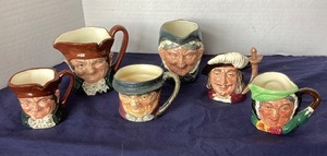 lot 36 image: Group of 6 Small Royal Doulton Character Jugs