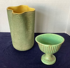 lot 38 image: Tall and Short Pair of Pottery Vases