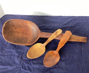 lot 135 image: Group of Vintage Carved Scandinavian Spoons