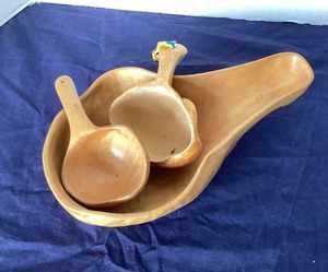 lot 136 image: Group of Carved Burl Vessels