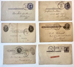 lot 120 image: Group of 6 Postal Cards  Covers ( 1890s-1910s )