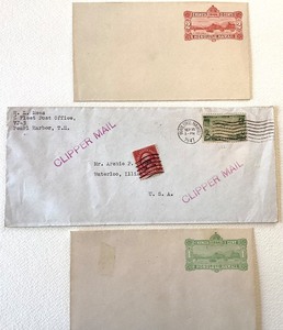 lot 108 image: Pair of Hawaiian Covers ( 1884 ) and Hawaiian Cancels ( 1928 & 1941)