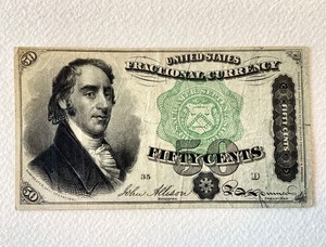 lot 88 image: Antique Fractional 50 Cents Currency