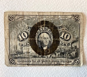 lot 91 image: Fractional 10 Cents Currency