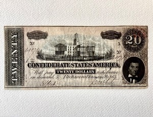 lot 98 image: $20. Confederate States Currency Note