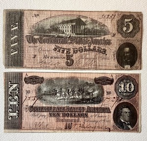 lot 99 image: Pair of Confederate Currency Notes #1