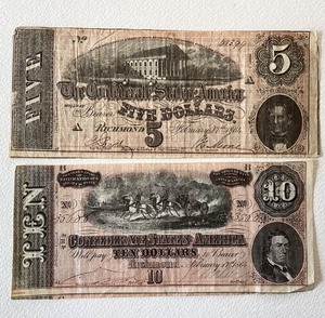 lot 100 image: Pair of Confederate Currency Notes #2