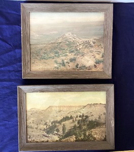 lot 153 image: Group of 4 Antique L.A. Huffman Hand Tinted Photo Prints