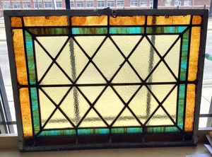 lot 154 image: Antique Stained Glass Window