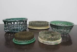 lot 43 image: Lot of Old Vintage Flower Holders  Flower Frogs