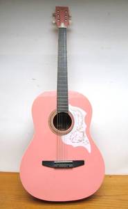 lot 129 image: ROGUE Acoustic Guitar Model SO-069-RAG-PK - Pink