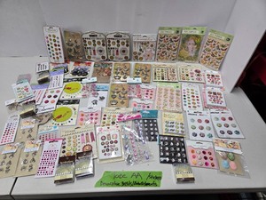 lot 185 image: Large Quality Estate Lot of Brand New Decorative Brads Embellishments Stickers etc