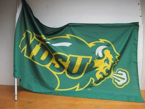 lot 100 image: Large Vintage 80s-90s NDSU Bison Flag