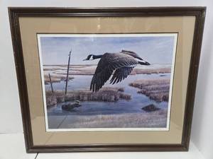 lot 267 image: Nicely Framed Signed Numbered Goose Print by Kevin Daniel