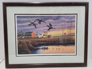 lot 269 image: Nicely Framed Signed Numbered Duck Print by Jerry Raedeke