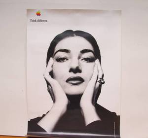 lot 243 image: Large Original Vintage 90s APPLE Computer Think Different Advertising Poster - Maria Callas