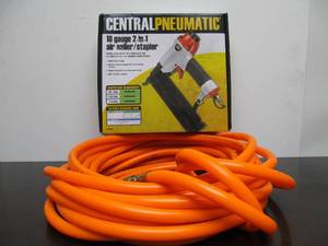 lot 155 image: Brand New Central Pneumatic Air Nailer & Brand New Air Hose