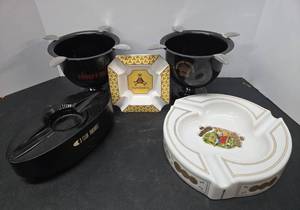 lot 419 image: Nice Clean Lot of Larger Size Cigar Ashtrays & Holders