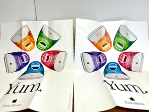 lot 312 image: 2 Very Nice Condition Retro 90s APPLE iMac Yum Posters