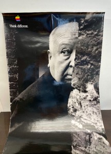 lot 314 image: Large Original Vintage 90s APPLE Computer Think Different Advertising Poster - Alfred Hitchcock