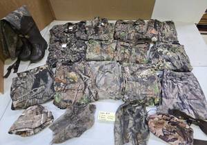 lot 381 image: LARGE Group of Good Hunting Camo Gear #4 - Shirts Pants & Extras 