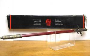 lot 291 image: Brand New Ornate Design Brass on Red DENIX Sword #2