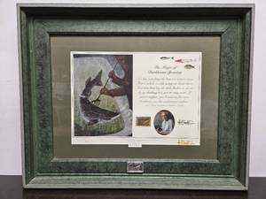 lot 248 image: Framed Signed & Numbered LES KOUBA Spearfishing Print - The Magic Moment