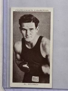 lot 11 image: Al Delaney 1938 Boxing Personalities Cigarette Card No. 11
