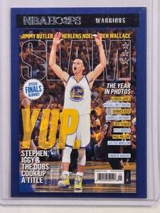 lot 20 image: Stephen Curry 2020-21 NBA Hoops # 4, Slam Magazine Special Finals Blowout Issue Featuring