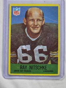 lot 27 image: Ray Nitschke 1967 Green Bay Packers Hall of Famer Vintage Football Card