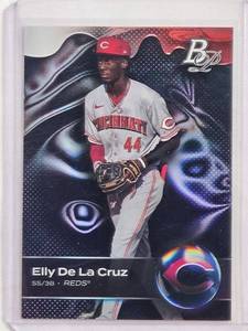 lot 30 image: Elly De La Cruz Foil Rookie 2023 Topps Bowman Platinum No. TBP-93
