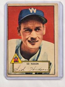 lot 41 image: Sid Hudson 1952 Topps No. 60 Vintage Baseball Card