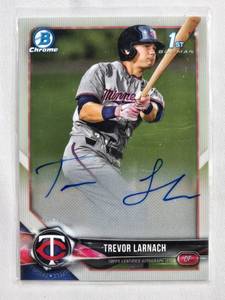 lot 51 image: Trevor Larnach On Card Auto 2018 First Bowman Chrome Baseball Card No. CDA-TL