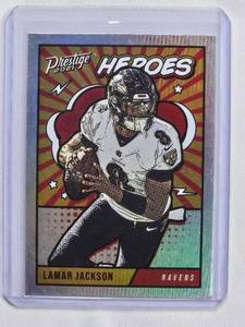 lot 66 image: Lamar Jackson 2021 Panini Prestige Heroes No. HE-2