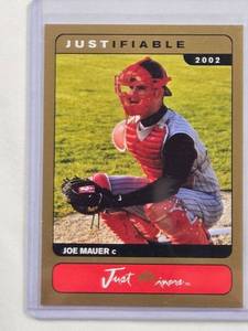 lot 84 image: Joe Mauer 2002 Gold Rookie Just Minors Prototype Bonus