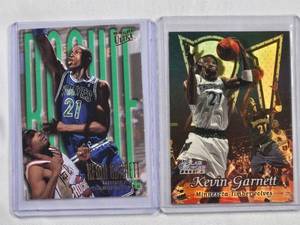 lot 86 image: Lot of 2 Kevin Garnett Cards - 95-96 Fleer Ultra Rookie, 1996 Flair Showcase