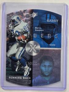 lot 107 image: Barry Sanders 1998 Upper Deck SPx Foil Die Cut No. 17