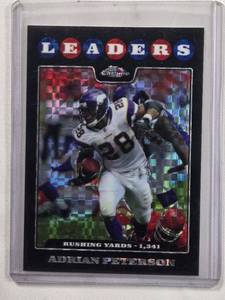 lot 111 image: Adrian Peterson 2008 Topps Chrome Leaders Xfractor No. TC125